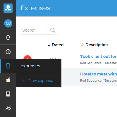 Expenses Menu