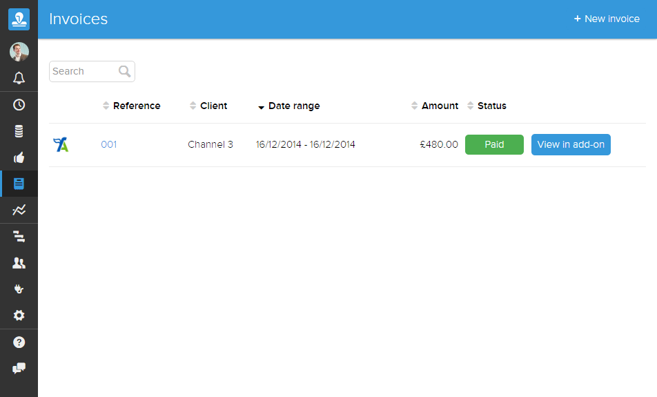 Invoices list - with paid invoice